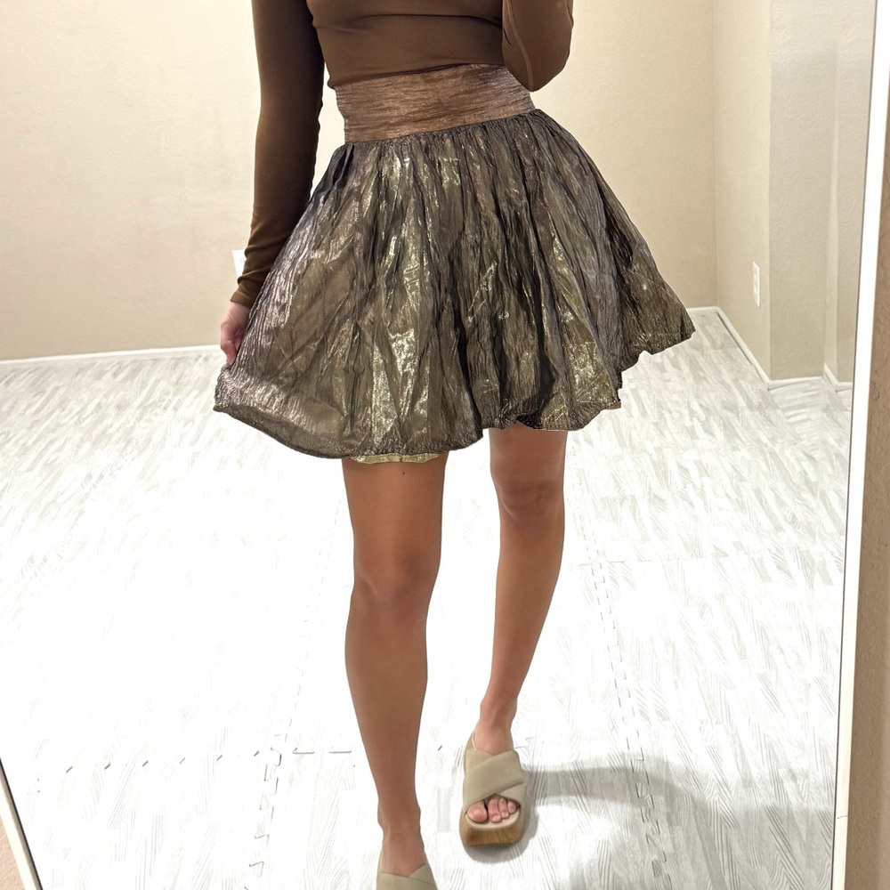 Scaravelli Vintage Silk Gold Skirt